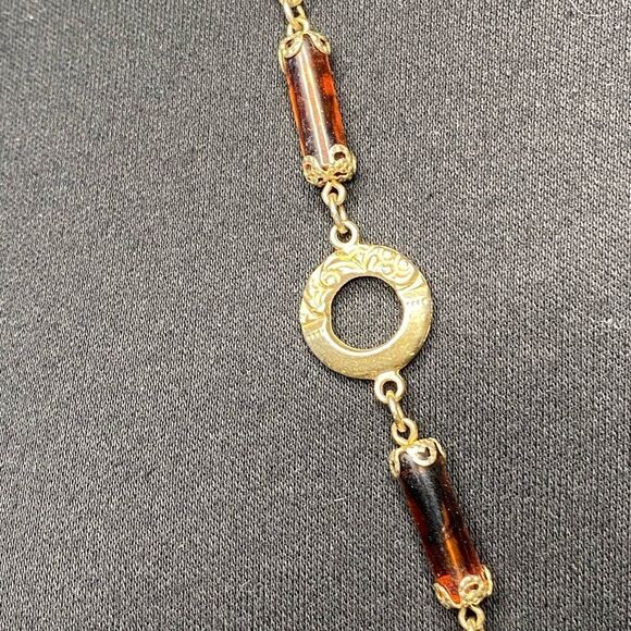Sarah Coventry goldtone brown gems with removable lariat necklace - Picture 8 of 14
